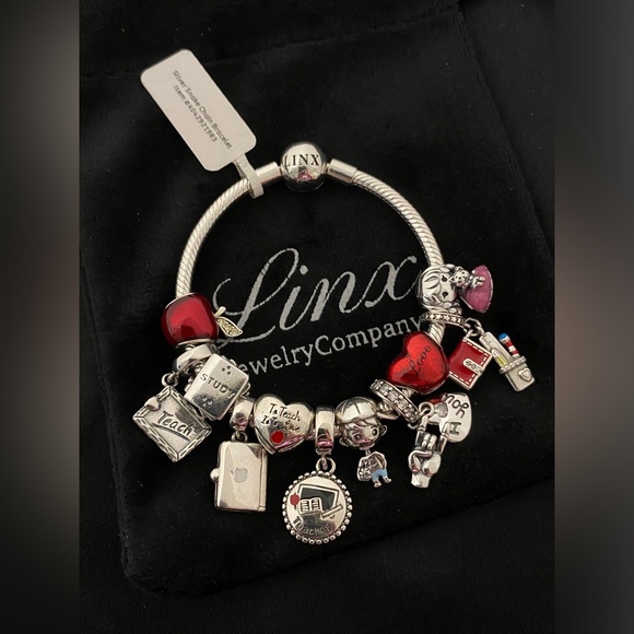 Linx Snake Chain Bracelet with Teacher Themed Charms